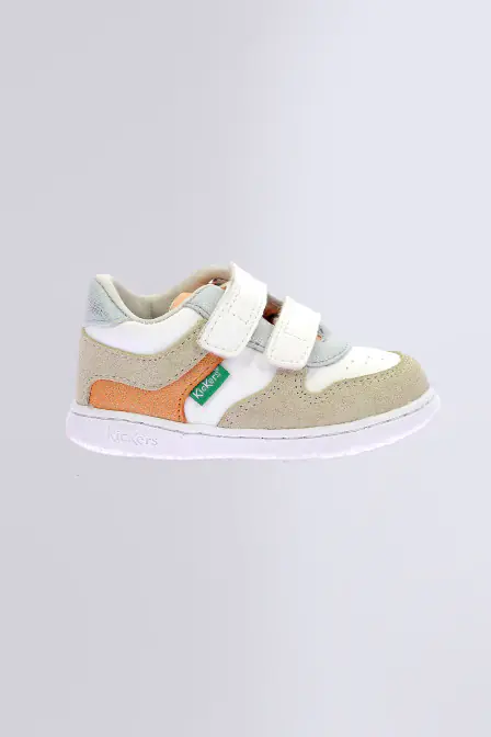 Kickmotion white, gold and blue sneakers for girl - Kickers © Official website