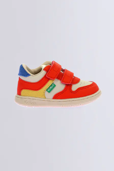 Kickmotion beige, red and yellow sneakers for boy - Kickers © Official website