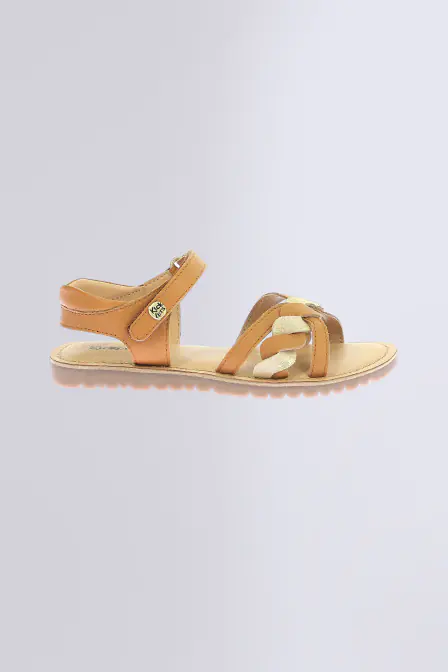 Betty - Sandales camel et or pour fille - Kickers © Site Officiel