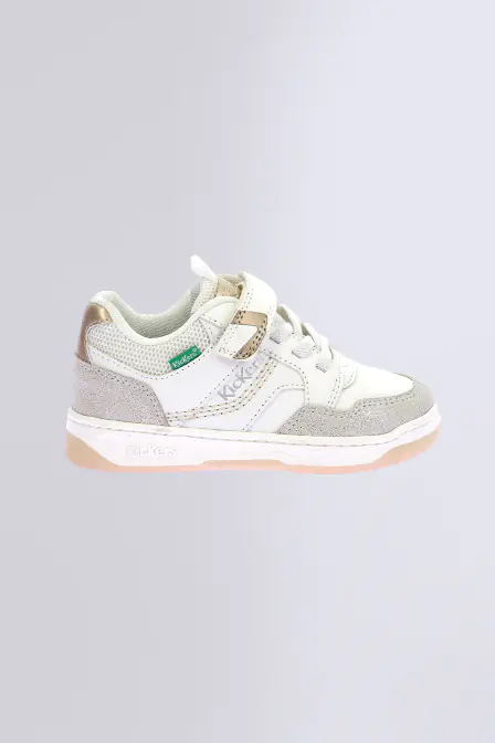 Kickarting - Baskets blanc, argent et or pour fille - Kickers © Site Officiel