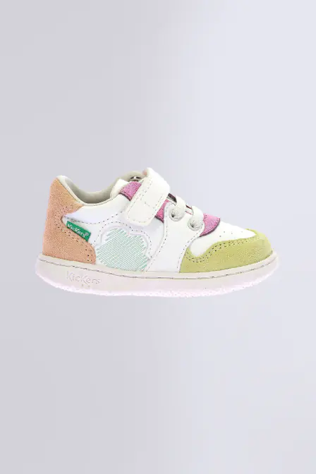 Kickbrownie - Baskets blanc et multicolore pour fille - Kickers © Site Officiel