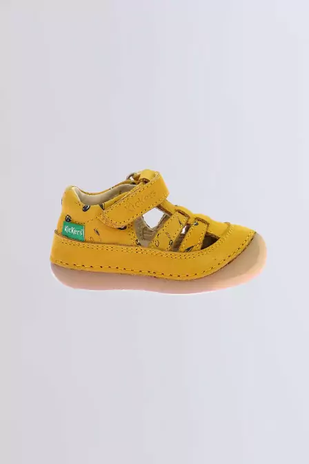 Kick Sushyk - Salomés jaune à imprimé zèbre pour fille et garçon - Kickers © Site Officiel