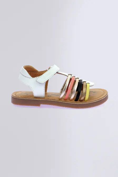 Kick Prella - Sandalias blanco y multicolor para niña - Kickers © Página oficial