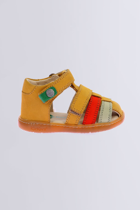 Kick Pod - Sandales jaune, orange et vert pour garçon - Kickers © Site Officiel