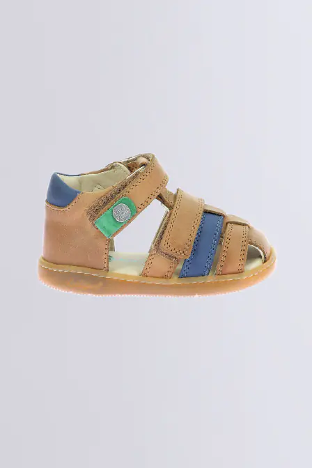 Kick Pod - Sandales camel et marine pour fille et garçon - Kickers © Site Officiel