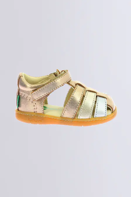 Kick Flo - Sandales rose et or pour fille - Kickers © Site Officiel