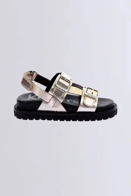 Neosummer - Sandales or et rose pour fille - Kickers © Site Officiel