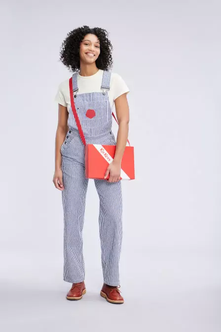 Kick Darcy - Salopette bleue à rayures pour femme - Kickers © Site Officiel